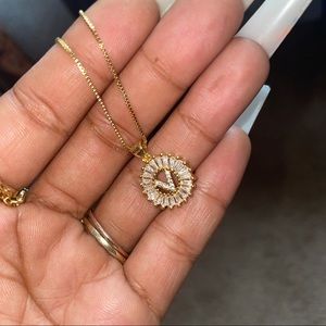 Initial V Charm Necklace